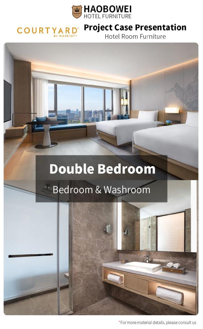 Foshan 4 Star King Size Bedroom Headboard Marriott Resort Hotel Furniture Set
