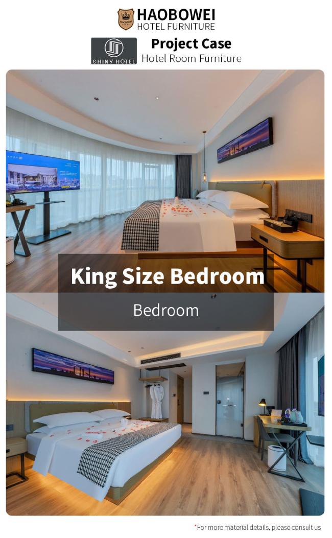 Hotel Foshan Luxury Style Standard King Size Bedroom Headboard Factory Furniture Set
