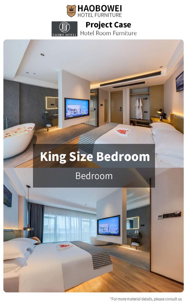 Hotel Foshan Luxury Style Standard King Size Bedroom Headboard Factory Furniture Set
