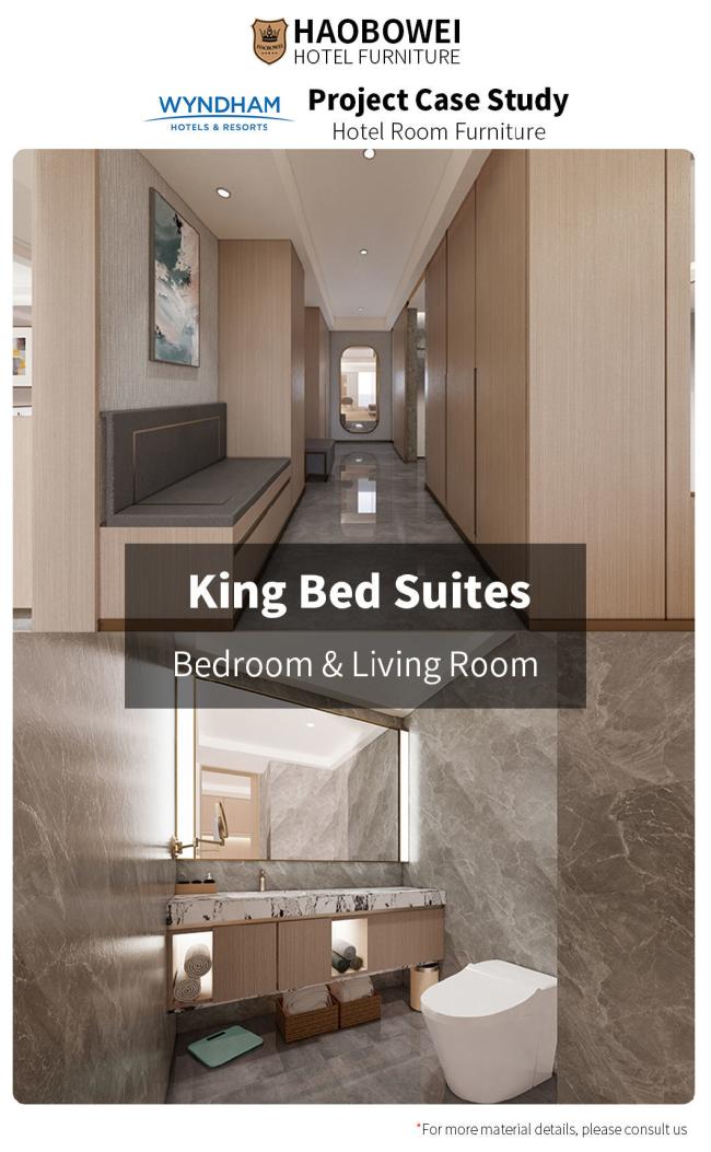 Wholesale Five Star Hotel Modern Style King Size Bedroom Factory Furniture Set