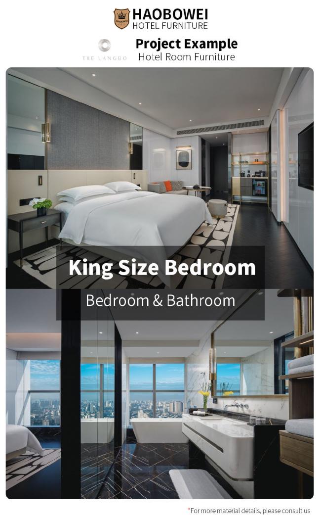Luxury Style 5 Star Hotel Furniture Foshan China King Size Bedroom Headboard
