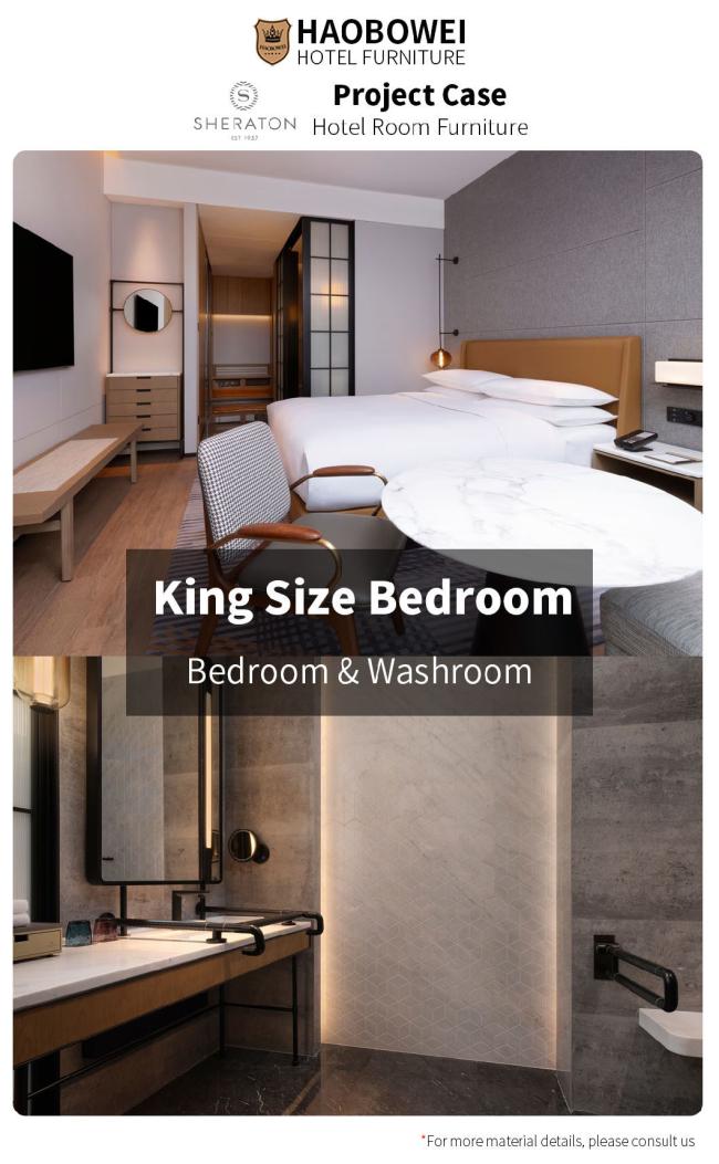 Wholesale Five Star Apartment Hotel Standard King Size Bedroom Foshan Furniture Set