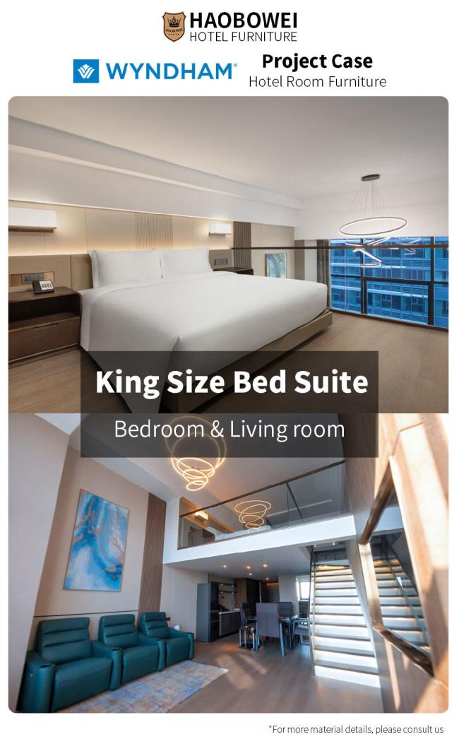 Furniture Foshan Modern Style King Size Bedroom Set Resort Custom Business Hotel