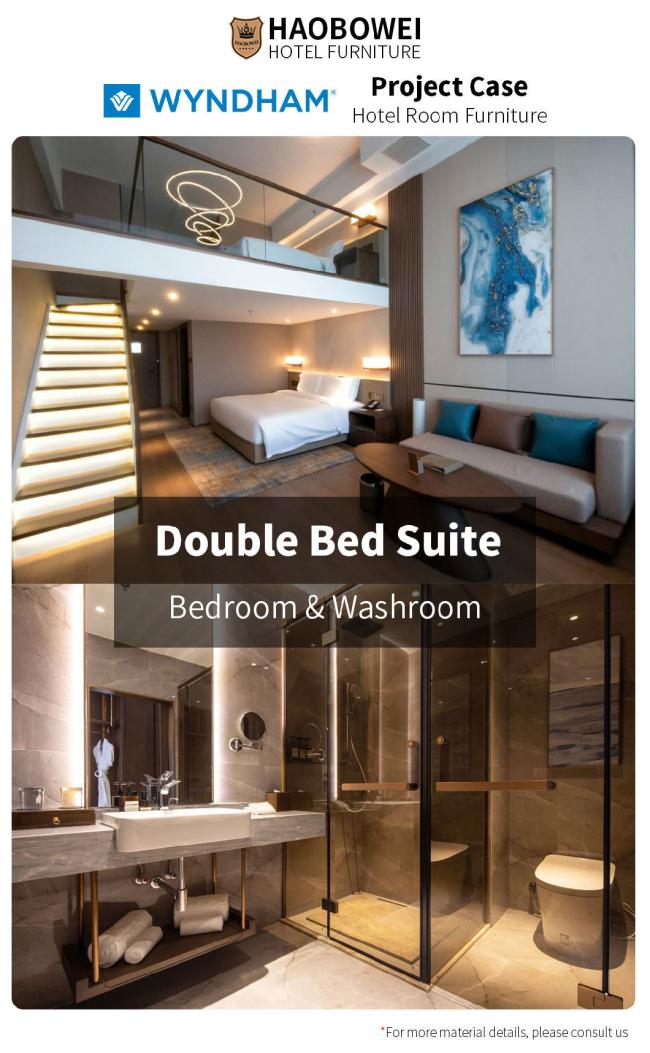 Furniture Foshan Modern Style King Size Bedroom Set Resort Custom Business Hotel