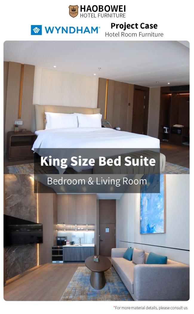 Five Star Hotel China Luxury Business Bedroom Set Headboard Bed Resort Furniture