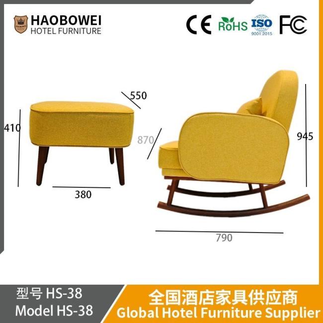 Modern Light Luxury Rocking Chair, Adult Recliner, Balcony Home Leisure Lunch Break Rocking Chair, Living Room Light Luxury Dual-Purpose Sitting and Lying Lazy