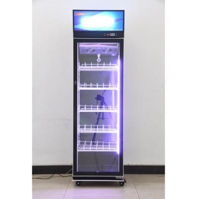 China 110V/220V Single Door Upright Cooler Freezer 5 Layers Adjustable Wire Shelves for sale
