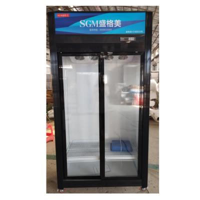 China Beverage Glass Sliding Door Display Fridge Showcase Storage And Display for sale