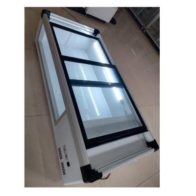 China Display comercial de mariscos congelador puerta de vidrio refrigerado caja de exhibición de mesa en venta