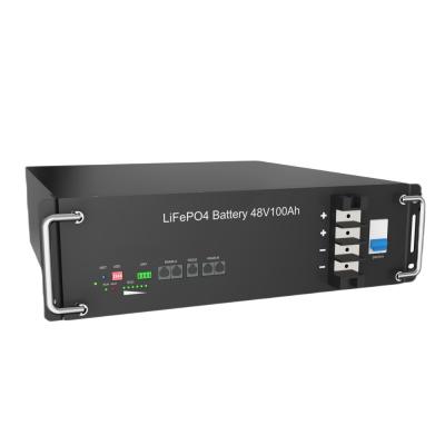 China Black Rack Mount Lifepo4 Battery , Multifunctional Lifepo4 48v 100ah for sale