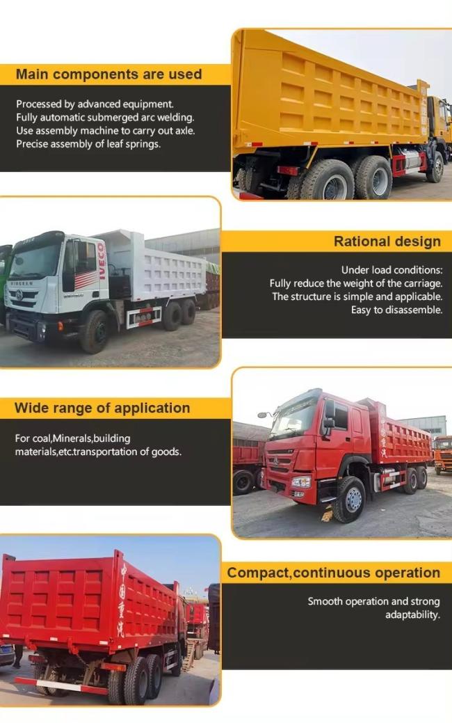 Used HOWO 8X2 Dump Trucks Loading Capacity 15000kg Wood Transport Dump Truck