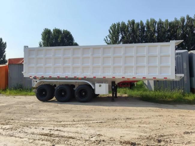 40t 50t Truck with Three Axles U-Shaped Dumping Semi Trailer Hydraulic Mining Trailer