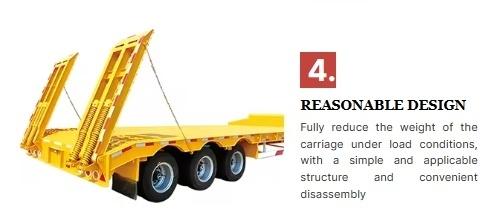 3 Axle 60 Ton Trailer for Sale Loader Lowbed Low Bed Truck Semi Trailer