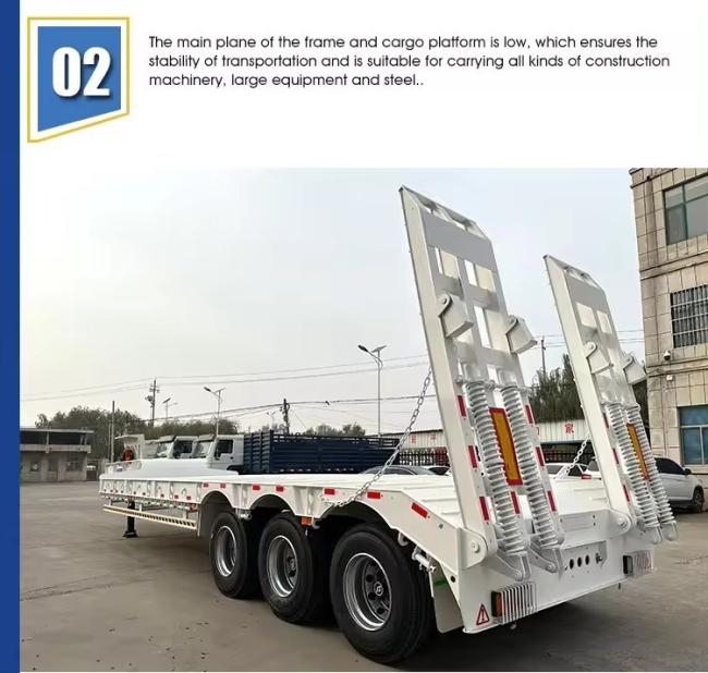 Goose Neck Trailer 3 Axle 40 FT Flat Half Low Bed Loader Hook Board Transport Trailer for Sale,