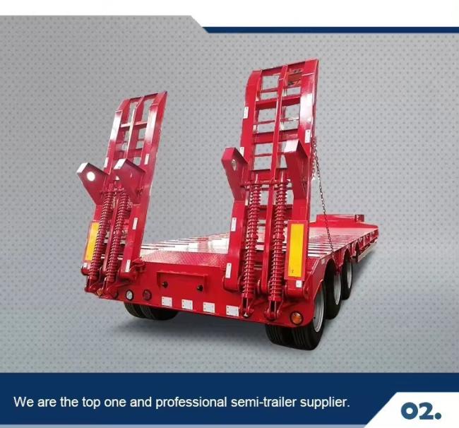 High Quality Good Price Heavy Equipment Transport Low Bed Semi-Trailer