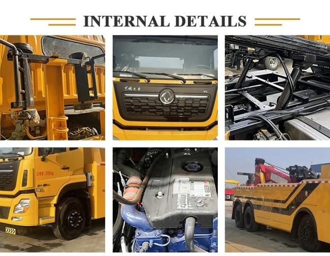 Dongfeng 8 - 10 Ton Towing Weight Euro III IV V Diesel 21m 5 Ton Winch Recovery Flatbed Tow Truck for Sale