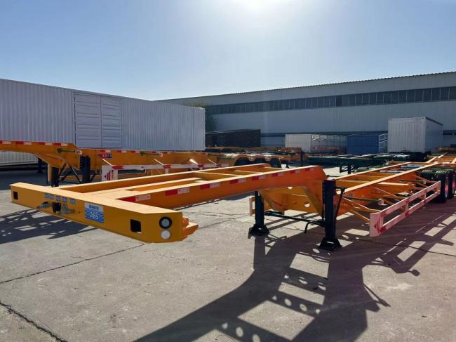 2 Axle 3 Axle 20FT Container Trailer Skeleton Super Link Trailer and Skeleton Container Transport Semi-Trailer