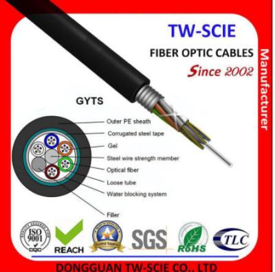 China 2-144 Core G652D Steel Wire Armoured Fiber Optic Cable For Communcation for sale