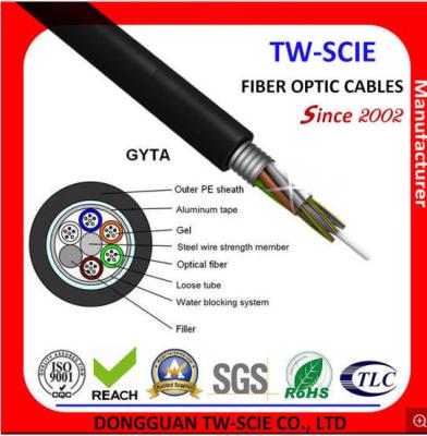 China 1-144 Core GYTA G652D Shielded Loose Tube Stranded Fiber Optic Cable Longer Life-span for sale