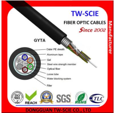 China Loose Tube Stranded Armored 12core Fiber Optic Cable Steel Wire Metallic Strengthen Member for sale