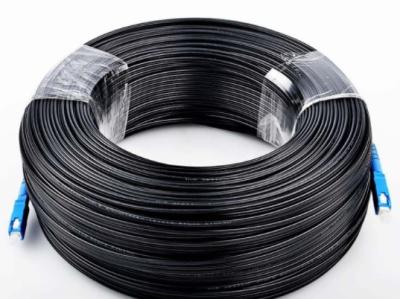 China Cable de descenso de larga distancia de LSZH/PVC de la chaqueta 4 de la base del solo modo GJYXCH del cable negro FTTH de la fibra óptica en venta