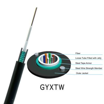 China GYXTW  central Loose Tube single mode optical fiber Cable Black Outer Sheath Color Crush Resistance for sale