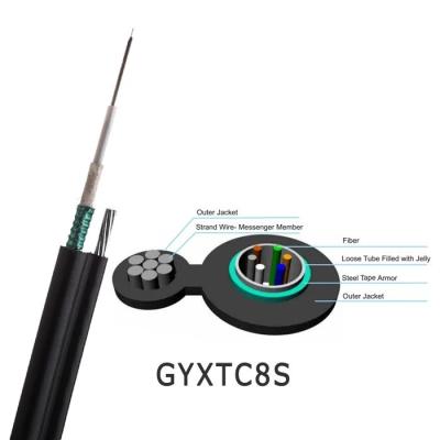China GYXTC8S Self - Support Outdoor Armoured Fiber Optic Cable 12 Core Figure 8 Type for Duct or Aerial for sale