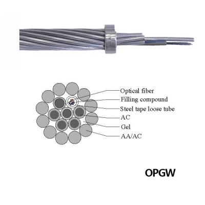 China 24 Core Long Lifetime OPGW Optical Ground Wire Outdoor Aerial Fiber Optic Cable for sale