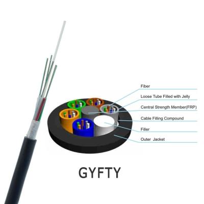China All Dielectric Loose Tube FRP 12 Core Fiber Optic Cable GYFTY with Aramid Yarn PE/LSZH Outer Sheath for sale