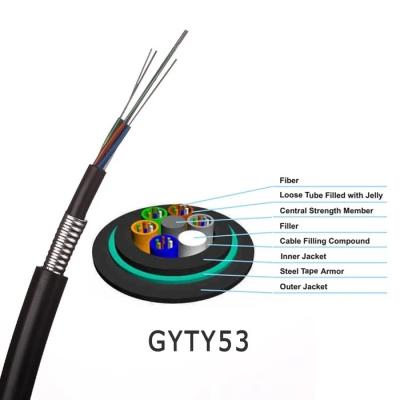 China Underground Communication GYTY53 Single Mode Armored Outdoor Fiber Cable for sale