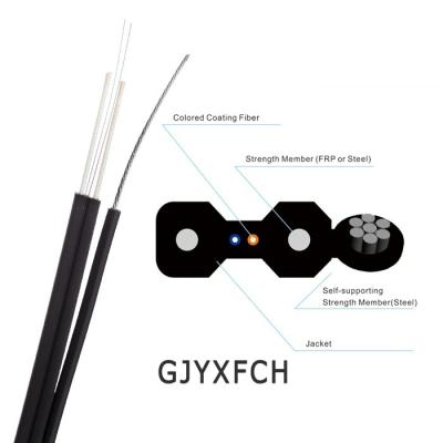 China 2 Core G657A1 Fiber GJYXCH GJYXFCH FTTH Drop Cable Outdoor for sale