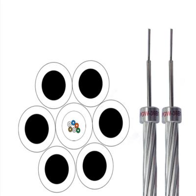 China Overhead Ground Wire OPGW Cable Aluminum Clad Steel Wire Optical Fiber OPGW Cable for sale