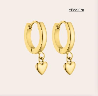 China Versatile Gold Heart Drop Earrings for sale