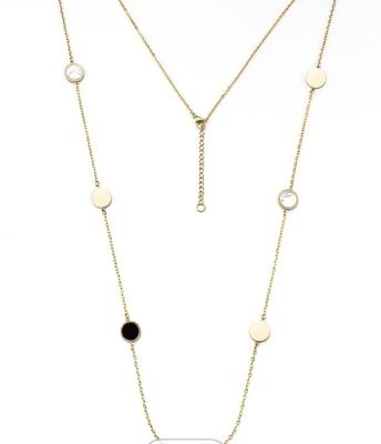 China Round Simulated Shell Pearl Strand Layered Necklace For Dainty Multiple Strands Long Necklace for sale