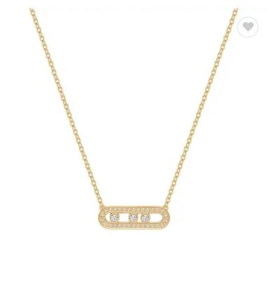 中国 18K Gold Plated Stainless Steel Jewelry Hollow Oval Zircon Pendant Trendy For Women 販売のため