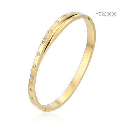 China Stainless Steel Gold Rhinestone Bracelet for sale