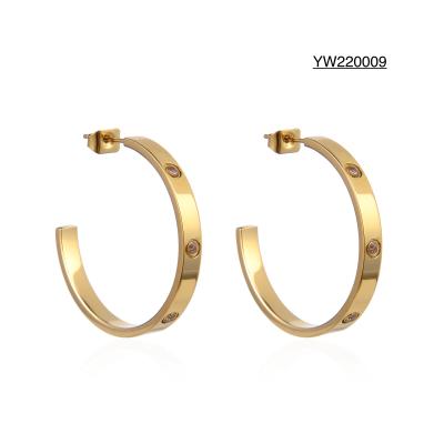 China LOVE Stainless Steel Gold Earrings for sale