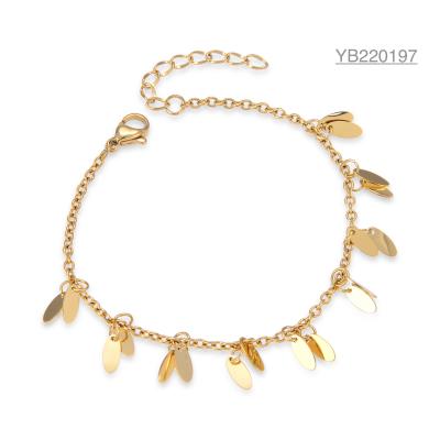 China 16cm Chain Style Gold Rhinestone Bracelet With 4cm Extension Chain for sale