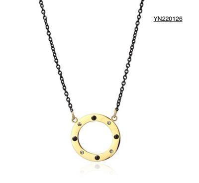 China Black Chain Stainless Steel Fashion Necklaces Round Wheel Necklace For Men for sale