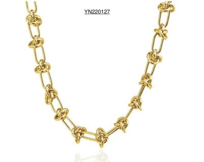 China SS Steel Hip Hop Torque Gold Necklace Denim Style Heavy Metal Necklaces for sale