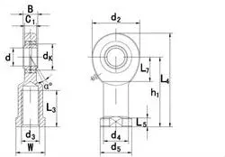 SIA...ES/ GIR...DO / EJ.../GIR...ES/SI...E(S) Series Rod Ends/Heim Joint/ Rose Joint Bearings (SI35ES SI40ES SI45ES SI50ES SI60ES SI70ES SI80ES)