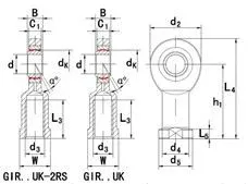 GIR...UK Series Maintenance-Free Rod Ends/Heim Joint/ Rose Joint/ Bearings(GIR6UK GIR8UK GIR10UK GIR12UK GIR15UK GIR17UK2RS GIR20UK2RS GIR25UK2RS)
