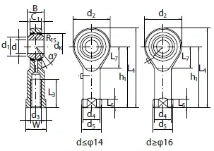 PHS Series Female Thread Rod Ends/Heim Joint /Rose Joint/ Bearings(PHS4 PHS5 PHS6 PHS8 PHS10 PHS10-1 PHS12 PHS12-1 PHS14)
