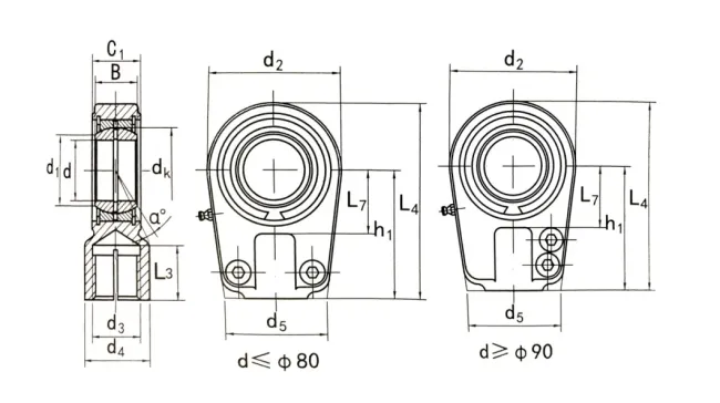GIHR-K...DO Series Hydraulic Rod Ends/ Oscillating Bearings (GIHR-K20DO GIHR-K25DO GIHR-K30DO GIHR-K35DO GIHR-K40DO GIHR-K50DO GIHR-K60DO)