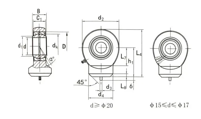 GK..DO Series Hydraulic Rod Ends/ Oscillating Bearings(GK10DO GK12DO GK15DO GK17DO GK20DO GK25DO GK30DO GK35DO GK40DO GK45DO GK50DO)