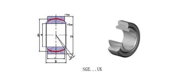 Stainless Steel Spherical Plain Bearings, Maintenance Free ( SGE4UK SGE6UK SGE8UK SGE10UK SGE12UK SGE15UK SGE17UK SGE20UK SGE25UK SGE30UK)