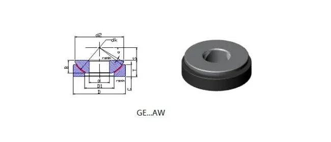 GX...T / GE...AW Maintenance Free Thrust Spherical Plain Bearing(GE10AW GE12AW GE15AW GE17AW GE20AW GE25AW GE30AW GE35AW GE40AW GE45AW GE50AW)