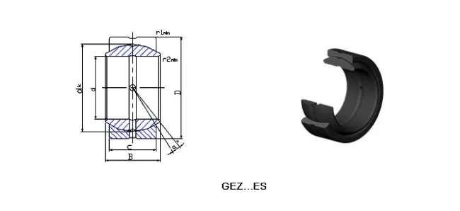 Inch Size GEZ...ES Series Radial Spherical Plain Bearings (GEZ69ES GEZ76ES GEZ82ES GEZ88ES GEZ95 ES GEZ101ES GEZ107ES GEZ114ES GEZ120ES GEZ127ES GEZ152ES)