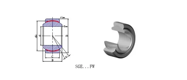 Stainless Steel Spherical Plain Bearings, Maintenance Free (SGE6FW SGE8FW SGE10FW SGE12FW SGE15FW SGE17FW SGE20FW SGE25FW SGE30FW)