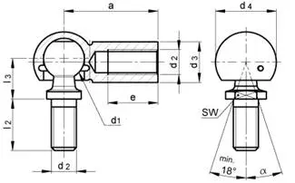 Stainless Steel Angle Joint DIN71802